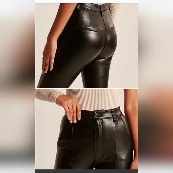 Abercrombie Curve Love Faux Leather Skinny Ultra High Rise Pants NWT - Picture 2 of 8